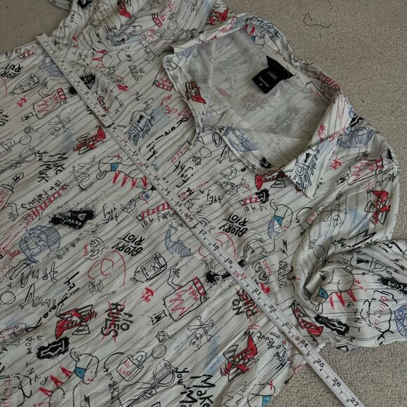 Torrid Disney cruella doodle button down necktie blouse plus size XX2 long sleev - Picture 4 of 16